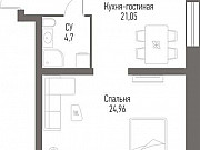 1-комнатная квартира, 50.7 м², 12/36 эт. Москва