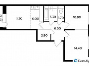 3-комнатная квартира, 58.1 м², 10/13 эт. Пушкино