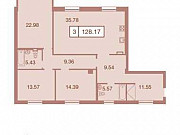 3-комнатная квартира, 128.2 м², 3/9 эт. Санкт-Петербург