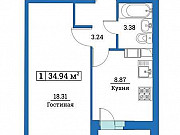 1-комнатная квартира, 35 м², 10/16 эт. Мурино