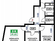 3-комнатная квартира, 81.2 м², 17/24 эт. Краснодар