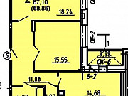 2-комнатная квартира, 68 м², 1/10 эт. Брянск