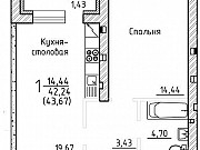 1-комнатная квартира, 43 м², 3/3 эт. Воронеж