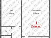 1-комнатная квартира, 34 м², 2/9 эт. Челябинск