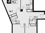 3-комнатная квартира, 79 м², 3/25 эт. Одинцово