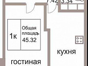 1-комнатная квартира, 45 м², 7/24 эт. Краснодар