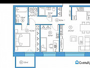 3-комнатная квартира, 64 м², 9/23 эт. Санкт-Петербург