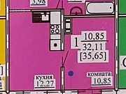 1-комнатная квартира, 36 м², 7/10 эт. Магнитогорск