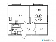 1-комнатная квартира, 46 м², 20/25 эт. Москва