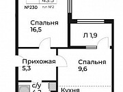 2-комнатная квартира, 43 м², 4/12 эт. Москва