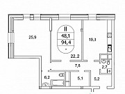 2-комнатная квартира, 94 м², 1/9 эт. Москва