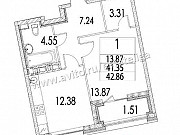 1-комнатная квартира, 42 м², 14/14 эт. Москва