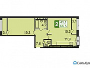 2-комнатная квартира, 66 м², 1/4 эт. Химки