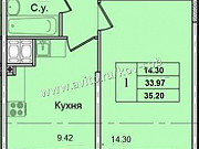 1-комнатная квартира, 35 м², 25/27 эт. Санкт-Петербург