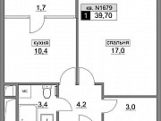 1-комнатная квартира, 39 м², 10/17 эт. Москва