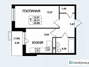 1-комнатная квартира, 36 м², 6/14 эт. Москва