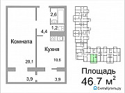 1-комнатная квартира, 46 м², 3/9 эт. Луга