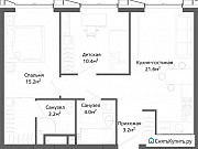 2-комнатная квартира, 57 м², 21/30 эт. Москва