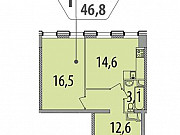 1-комнатная квартира, 46 м², 7/17 эт. Москва