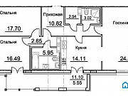 3-комнатная квартира, 100 м², 3/8 эт. Санкт-Петербург