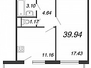 1-комнатная квартира, 39 м², 7/12 эт. Санкт-Петербург