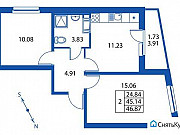 2-комнатная квартира, 45 м², 13/19 эт. Мурино