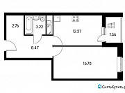 1-комнатная квартира, 45 м², 7/16 эт. Москва