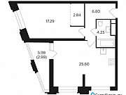 1-комнатная квартира, 59 м², 6/26 эт. Москва