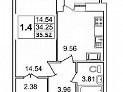 1-комнатная квартира, 37 м², 10/22 эт. Санкт-Петербург