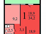 1-комнатная квартира, 34 м², 17/22 эт. Москва