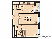 2-комнатная квартира, 56 м², 10/25 эт. Москва