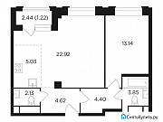 2-комнатная квартира, 57 м², 20/26 эт. Москва