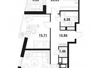 2-комнатная квартира, 88 м², 12/22 эт. Москва