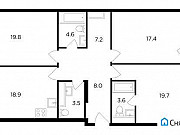 3-комнатная квартира, 104 м², 11/20 эт. Москва