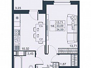 1-комнатная квартира, 33 м², 3/19 эт. Санкт-Петербург