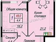 1-комнатная квартира, 49 м², 5/6 эт. Геленджик