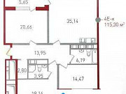 3-комнатная квартира, 115 м², 11/19 эт. Санкт-Петербург