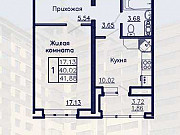 1-комнатная квартира, 42 м², 17/17 эт. Воронеж