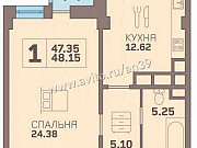 1-комнатная квартира, 48 м², 13/16 эт. Калининград