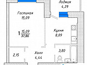 1-комнатная квартира, 37 м², 10/10 эт. Самара