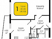 1-комнатная квартира, 40 м², 12/17 эт. Воронеж