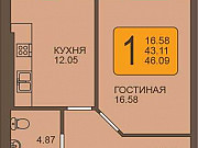 1-комнатная квартира, 46 м², 1/5 эт. Гурьевск