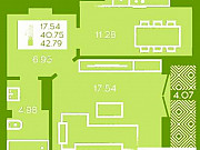 1-комнатная квартира, 42 м², 7/8 эт. Калининград