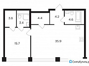 1-комнатная квартира, 72 м², 18/18 эт. Москва