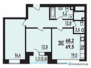 3-комнатная квартира, 69 м², 2/25 эт. Москва