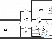 2-комнатная квартира, 69 м², 2/7 эт. Санкт-Петербург