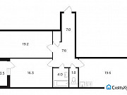 2-комнатная квартира, 77 м², 3/19 эт. Москва