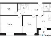 3-комнатная квартира, 74 м², 21/23 эт. Москва