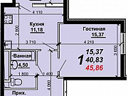 1-комнатная квартира, 45 м², 4/16 эт. Рязань