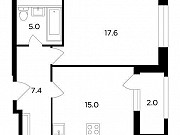 1-комнатная квартира, 47 м², 3/20 эт. Москва